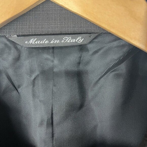 Canali Men 46L US Blazer Two Button Career Suit Jacket Gray Wool Made in Italy - Picture 4 of 12